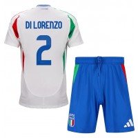 Camiseta Italia Giovanni Di Lorenzo #2 Visitante Equipación para niños Eurocopa 2024 manga corta (+ pantalones cortos)